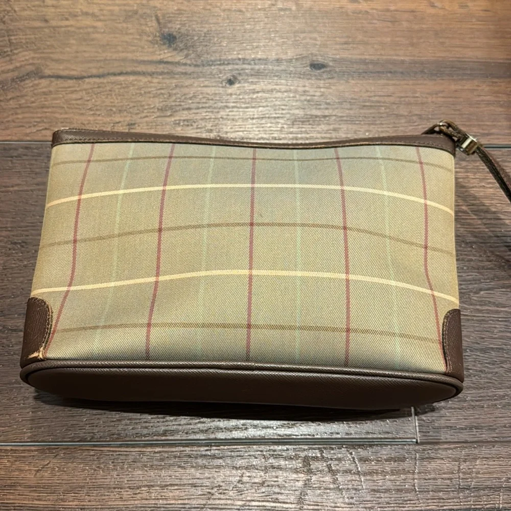 Burberrys Pre owned vintage Toiletry/Wristlet  Bag in Coated Canvas/Leather Trim - Picture 5 of 11